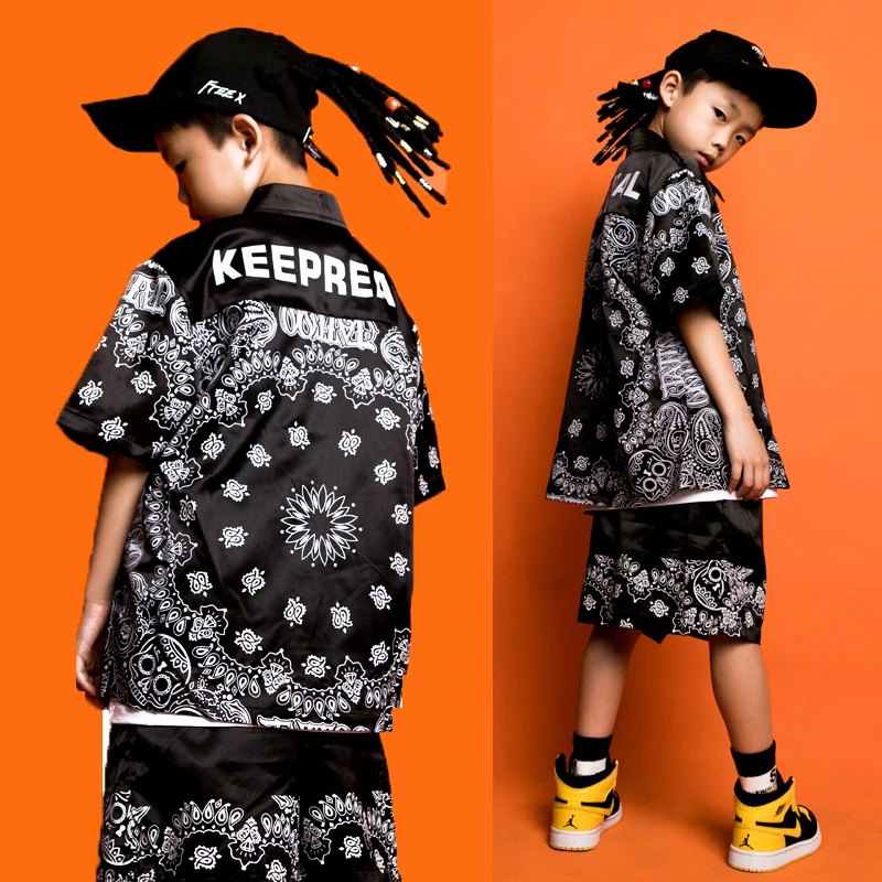 Boys Summer Sports Suit Children's Hiphop Catwalk Clothes Jazz Dance