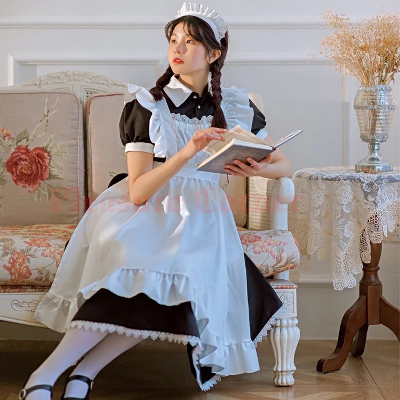 2022 Cosplay Uniform Maid Dress Cafe Cute Lolita Dress Black And White