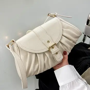 

Elegant Female Pleated Armpit bag 2020 Fashion New High-quality Soft PU Leather Women's Designer Handbag Travel Shoulder Bags