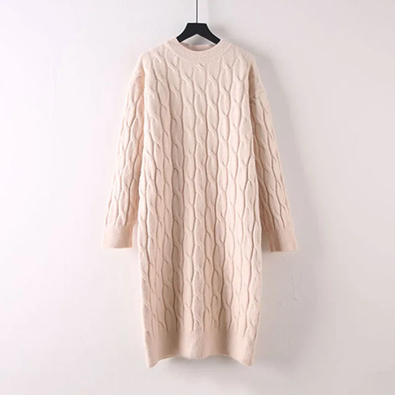

2019 New Women's Oversized Sweaters Long Loose Twist Pullovers Autumn Winter Female Clothes Thick Warm Clothing High Quality