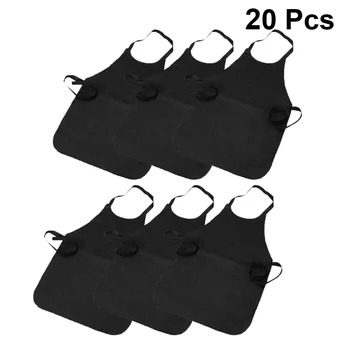 

20pcs Disposable Non-woven Apron Working Cooking Aprons Sleeveless Clothes Protective Gown (Random Color)