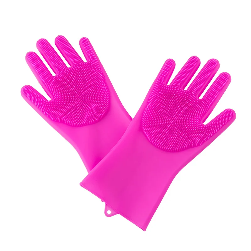 1 пара кухонных перчаток силиконовые хозяйственные перчатки для уборки Волшебные силиконовые перчатки для мытья посуды для кухни Высокое качество чистящее средство - Цвет: Y81231