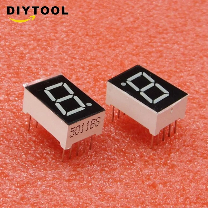 

10PCS Red 7 Segment 0.5" LED Display Digital Tube Common Anode 1 Bit NEW