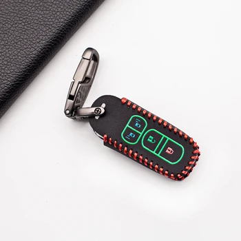 

Motorcycle Luminous Soft Texture Leather Keychain Bag Cover For Honda n-a N-BOX wagon N Plus 2018 Remote Key Case