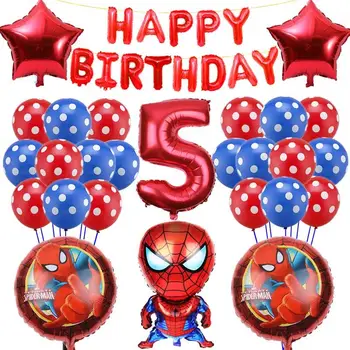 

39pcs Spiderman Balloon 32inch Number Spiderman Party Inflatable Helium Balloons Birthday Party Decoration kids ballon globos