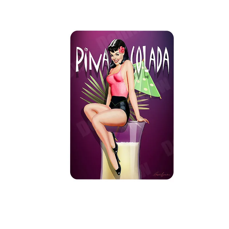 20 Pin Up девушка плакат сексуальная леди Винтаж металлические жестяные вывески бар паб кафе-гараж домашний Декор стены Голливуд стены Искусство Живопись ZSS8 - Цвет: 20