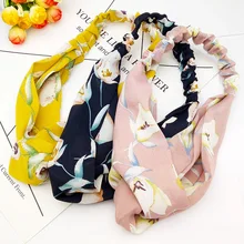 Лидер продаж Европы и головная повязка America в Корейском стиле модная кружевная ткань с принтом Креста свободные эластичность мышц широкие поля повязка на голову Хай