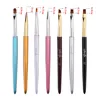 Monja 1PCS Nail Art French Stripe Lines Liner Painting Brush Metal Handle Acrylic UV GEL Extension Builder Image Drawing Pen ► Photo 2/6