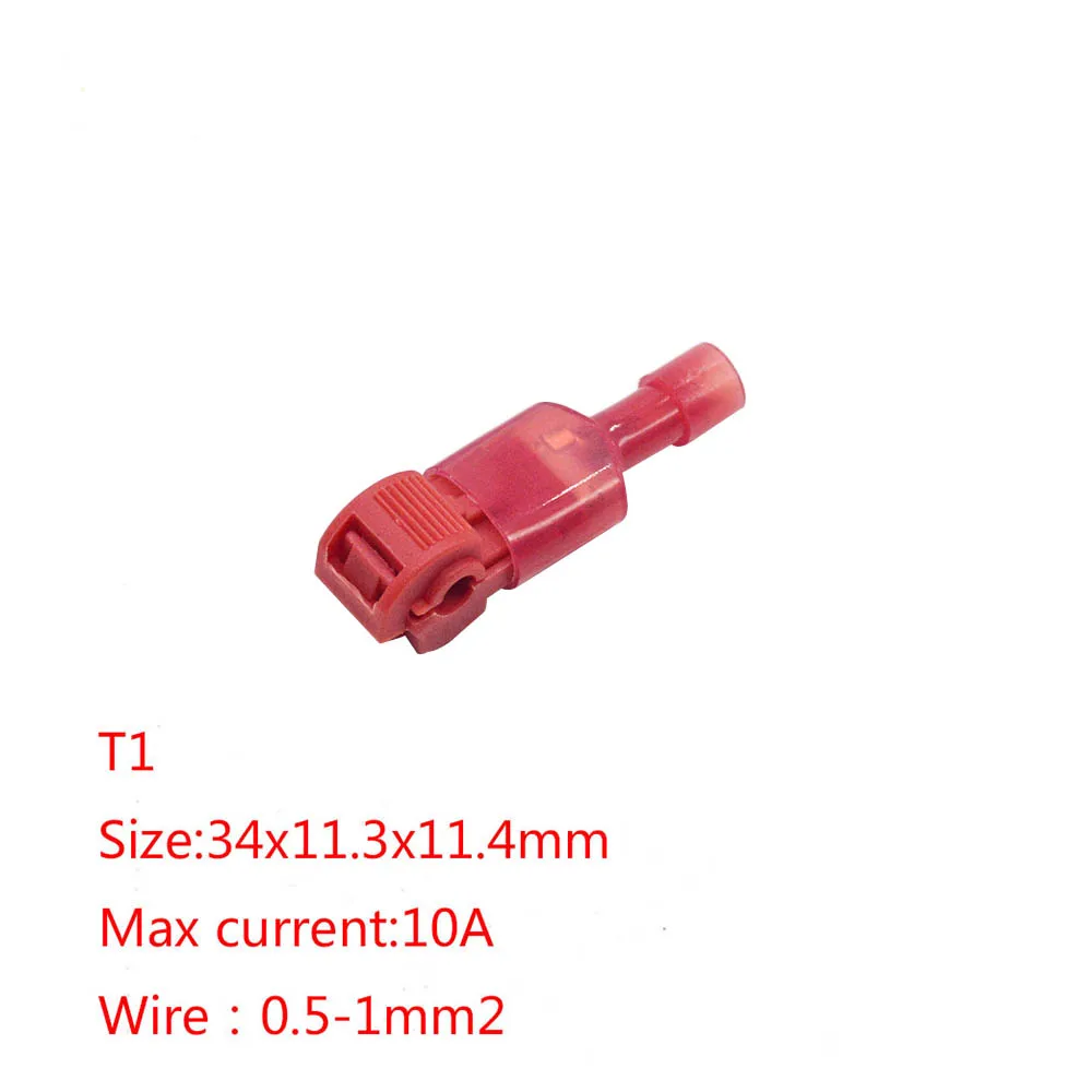 10 шт. Scotch Lock быстрый соединитель проводов T1 0,5-1mm2/T2 T2 1-2.5mm2/T3 4-6mm2 - Цвет: T1