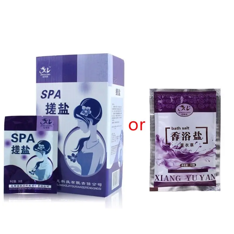

1 Bag 30g Bubble Bath Essence Sea Salts Powder SPA Body Skin Care Exfoliation Dead Skin Remover Massager Scruber Gift X7YB
