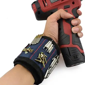 

Polyester Magnetic Wristband 15pcs Strong Magnets Portable Bag Electrician Tool Bag Screws Drill Holder Repair Tool Belt