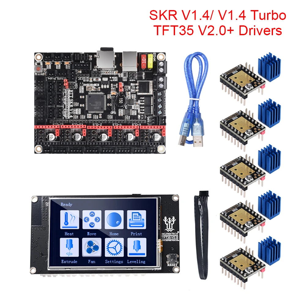 BIGTREETECH BTT SKR V1.4 Turbo 32 битная плата TFT35 V2.0 сенсорный экран TMC2209 TMC2208 UART Upgrade V1.3 MKS GEN
