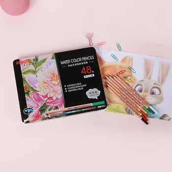 

36/48 Colors Professional Colored Pencil Tin Box Watercolored Pencils Sketching Lapis De Cor Painting art supplies for artist