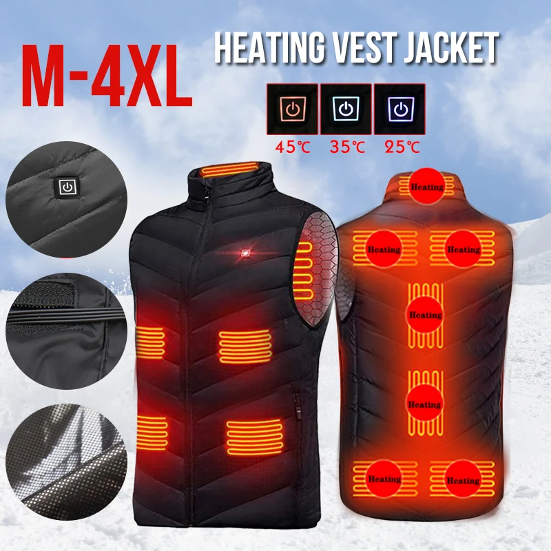 

New 11 Areas Heated Vest Men Heated Jacket Winter Fishing Hunting Vest Tactical Heated Jacket Usb Vest Outdoor Veste Chauffante