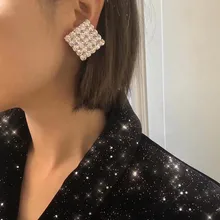 Супер блестящие стеклянные стразы, драгоценные камни, квадратные серьги-гвоздики, ювелирные изделия для женщин, модные аксессуары, горячая Распродажа, простые коллекционные серьги