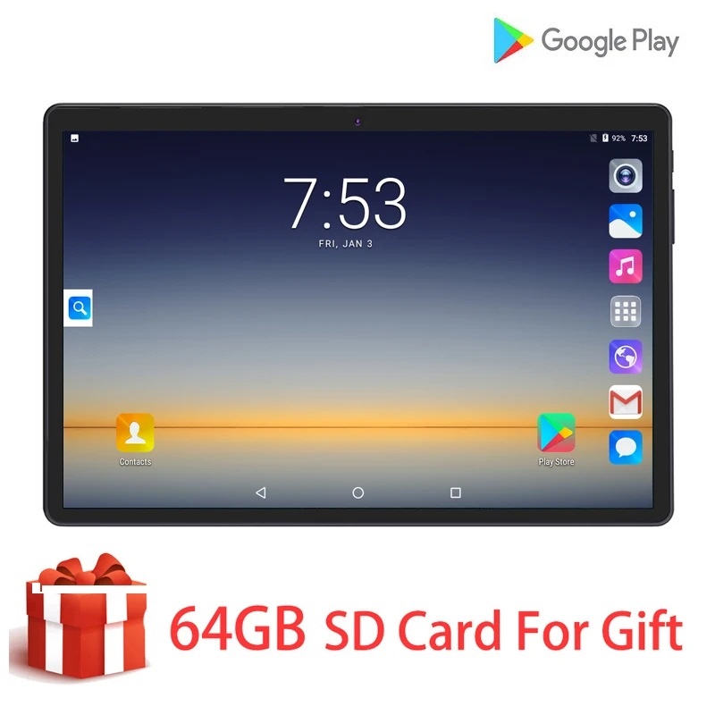 

10 Inch tablet Android 9.0 Octa Core 6GB RAM 128GB ROM 3G 4G FDD LTE Wifi GPS 6000mAh Battery Phone call Glass Screen Tablet pc
