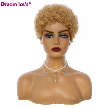 

Dream.Ice's Hair Puromi Pixie Cut Brazilian Wig Straight Non Remy Full Machine Made Short 95% Human Hair Wigs for Black Women