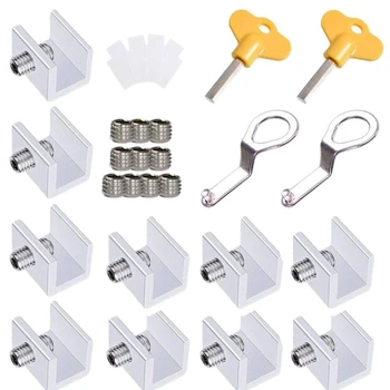 

10PCS Adjustable Sliding Window Locks Stop Aluminum Alloy Door Frame Security Lo E7CB