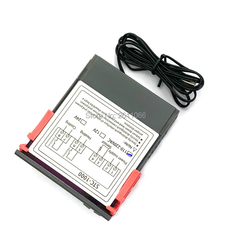 MH-1210W DC12V DC24V AC90-250V светодиодный цифровой регулятор температуры с датчиком нагрева охлаждения