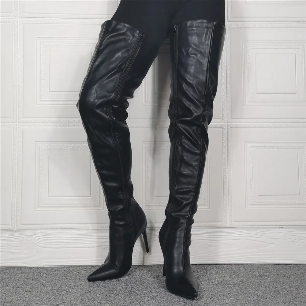 Over the Knee Dance Boots Female New Design Fur Warm Winter Shoes Women Fashion High Heel Thigh Long Ladies Footwear | Обувь