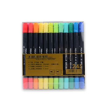 

12/24/36/48 colors Marker Pen Brush Pen Set Dual Tips Water-based Soft Brush Marker Pen Dual Head Drawing Pens Art Supplies