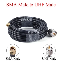 Cabo coaxial de 1 30m/3.28 m, rg58/50 3 rf, fio de extensão macho para uhf, rádio walkie talkie, 1m, 5m, 10m, 15m, 20m, 30m