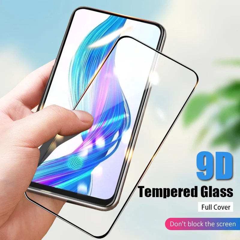 9D Full Coverage Tempered Glass For Realme 7 6 5 Pro 6i 6S Toughed Screen Protector For Realme 5pro 7pro black Glass