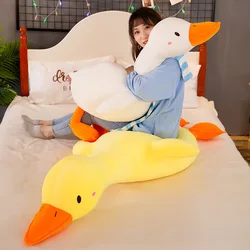 Big White Goose Plush Toy Creative Long Sleeping Pillow Lovely Sand Duck  Valentine's Day Gift