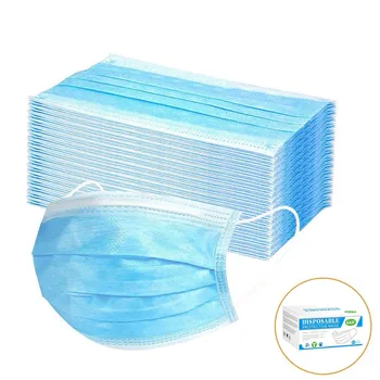 

50PCS Mask Disposable Nonwove 3 Layer Ply Filter Mask Earloop mouth Face mask filter safe Breathable Protective masks Mouth Mask