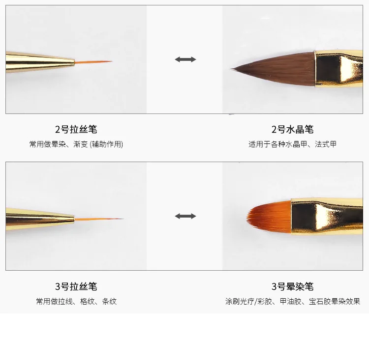 for Manicure Implement Double Headed Coloured Drawing Line Drawing Pen Varved Bracing Wire Line Drawing Pen Gold Ba