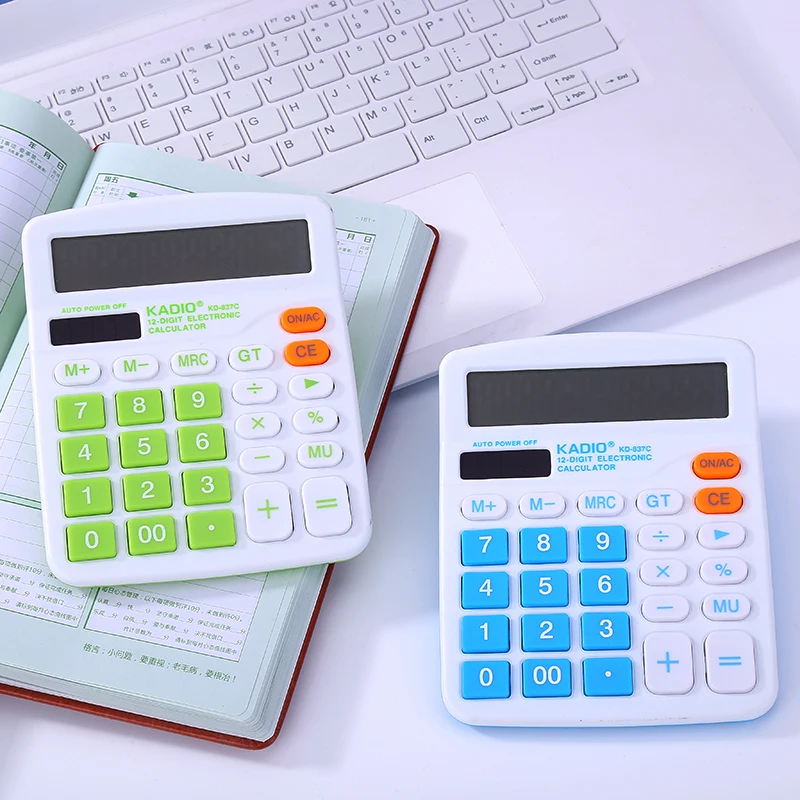 New Colorful Electronic Desktop Calculator with Big Buttons Large Display Office Computer Dual Solar Power Handheld Calculator