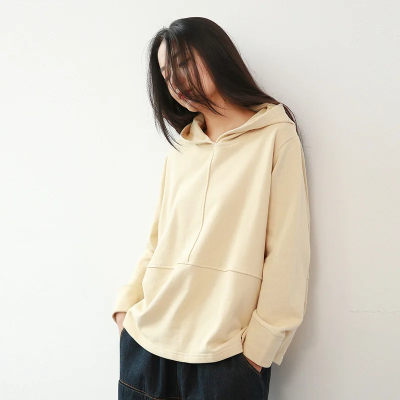 

2020 New Pullover Hoody Women's Autumn and Winter Hooded Solid Color Loose Hoodie Korean Fashion Women's Sweatshirts