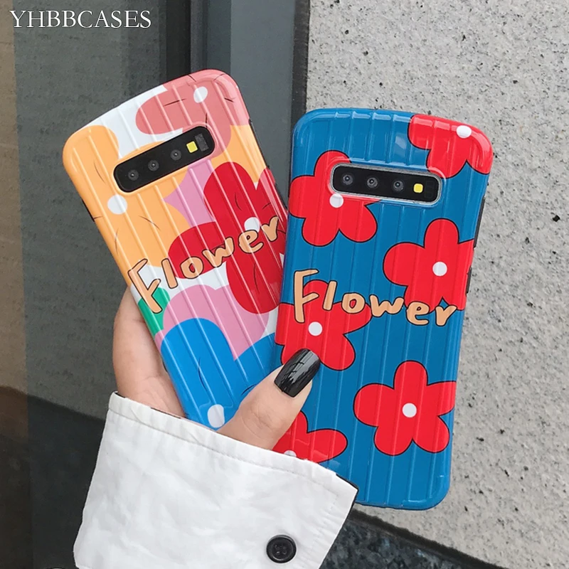Чехлы YHBBCASES для Samsung Note 10 8 9 мультяшный мягкий чехол с милыми цветами Galaxy S10 Plus S8 S9 3D