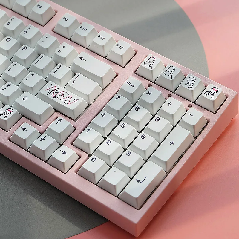 

GMK White Artist Keycap Retro Personalized Full 135 Key Custom Keycap For Mechanical Keyboard Cherry MX Contour Switch