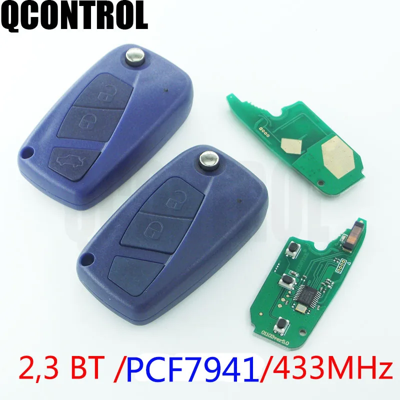 QCONTROL ID46 особенный флип-пульт дистанционного ключа для Fiat Panda 2003 2004 2005 2006 2007 2008 2009 2010 2011 2012 заменить натуральная ключ