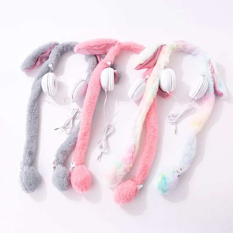 Cute Rabbit Wired Headset Computer Gaming Headset Girl Over Ear Stereo Headphones For iPhone Samsung Xiaomi Birthday Gifts