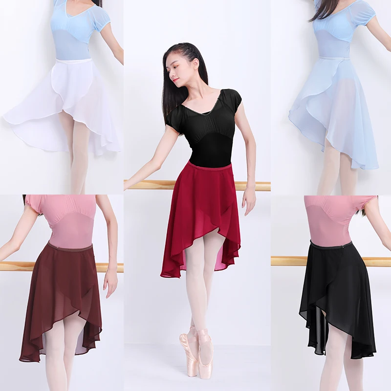 Ballet Skirt Women Adult Long Wrap Chiffon Skirt Ballet Tutu Skate
