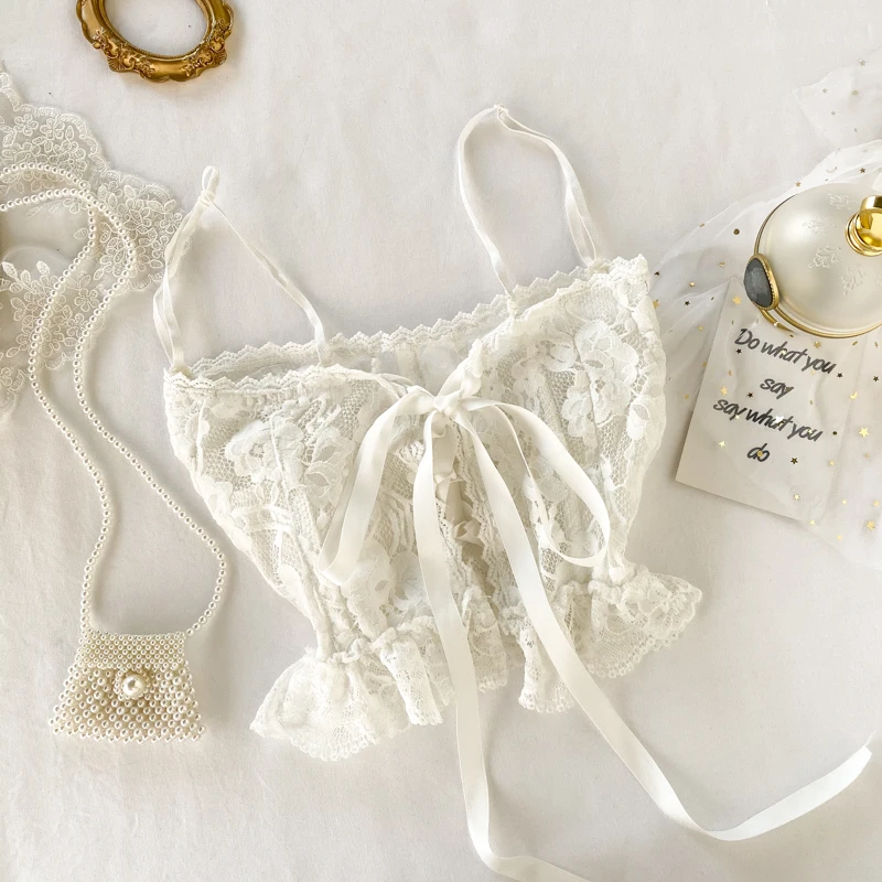 Женский жилет с кружевным вырезом бандажный сексуальный укороченный топ