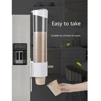 

Pull Type Cups Dispenser, Disposable Cup Holder Dispenser Rack Box Container Paste Mounting Water Dispenser Cooler or Wall