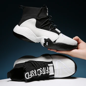 

2020 New Casual Walking Boots Outdoor Light Weight Fashion High Top Shoes Breathable Comfortable Mesh High Ankle Sneakers