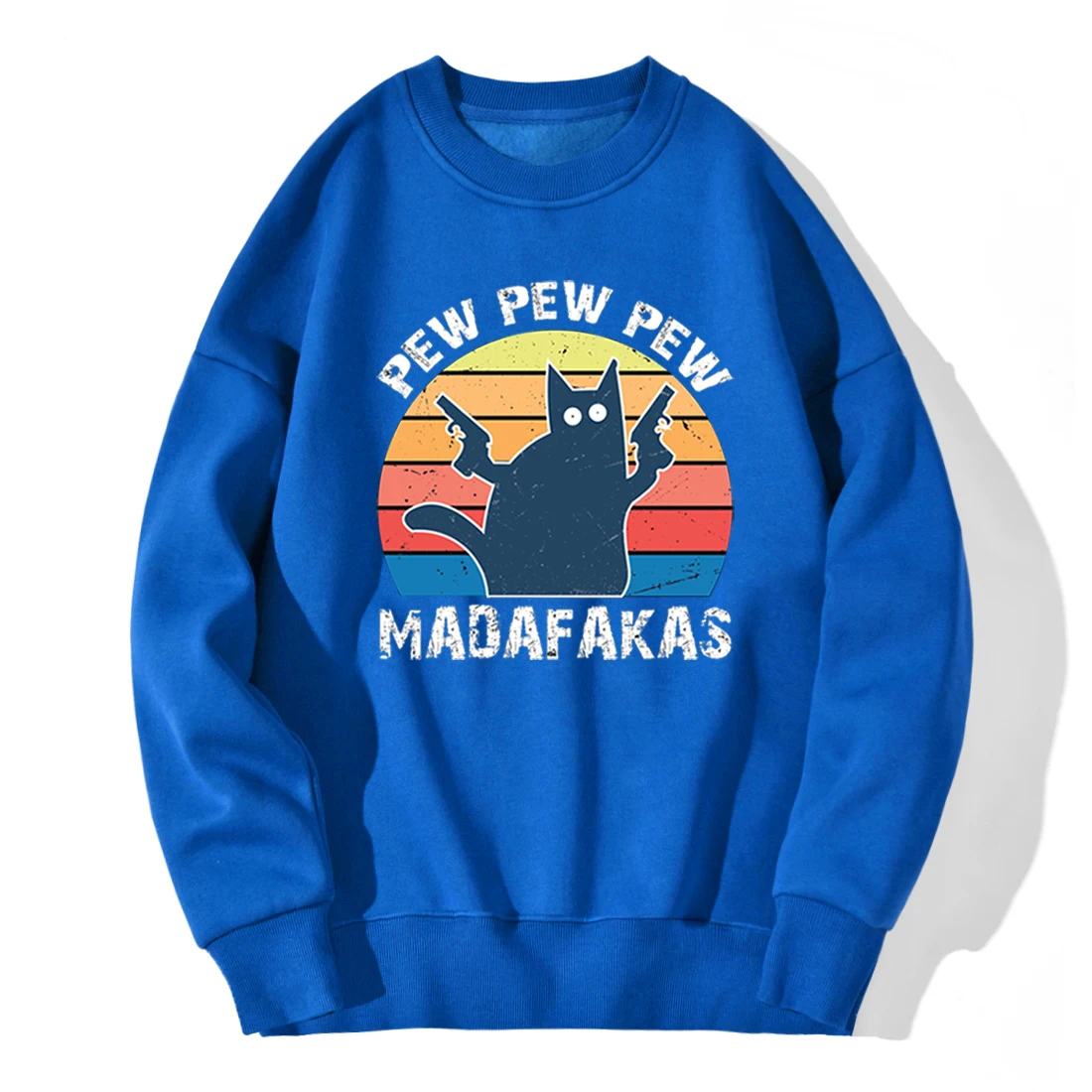 

Crewneck Sweatshirt Vintage Pew Pew Madafakas Homme Hip Hop Loose Streetwear Winter Fleece Soft Breathable Outdoor Tracksuit