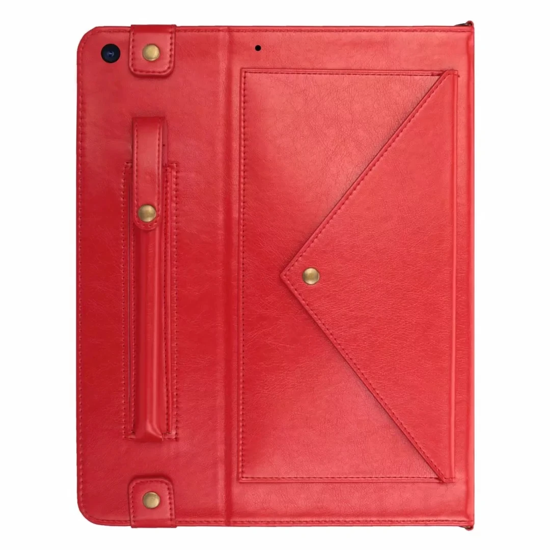 Для iPad 10,2 чехол из искусственной кожи чехол для планшета для Apple iPad 7-го поколения с держателем карандаша funda capa shell+ пленка для экрана - Цвет: Красный