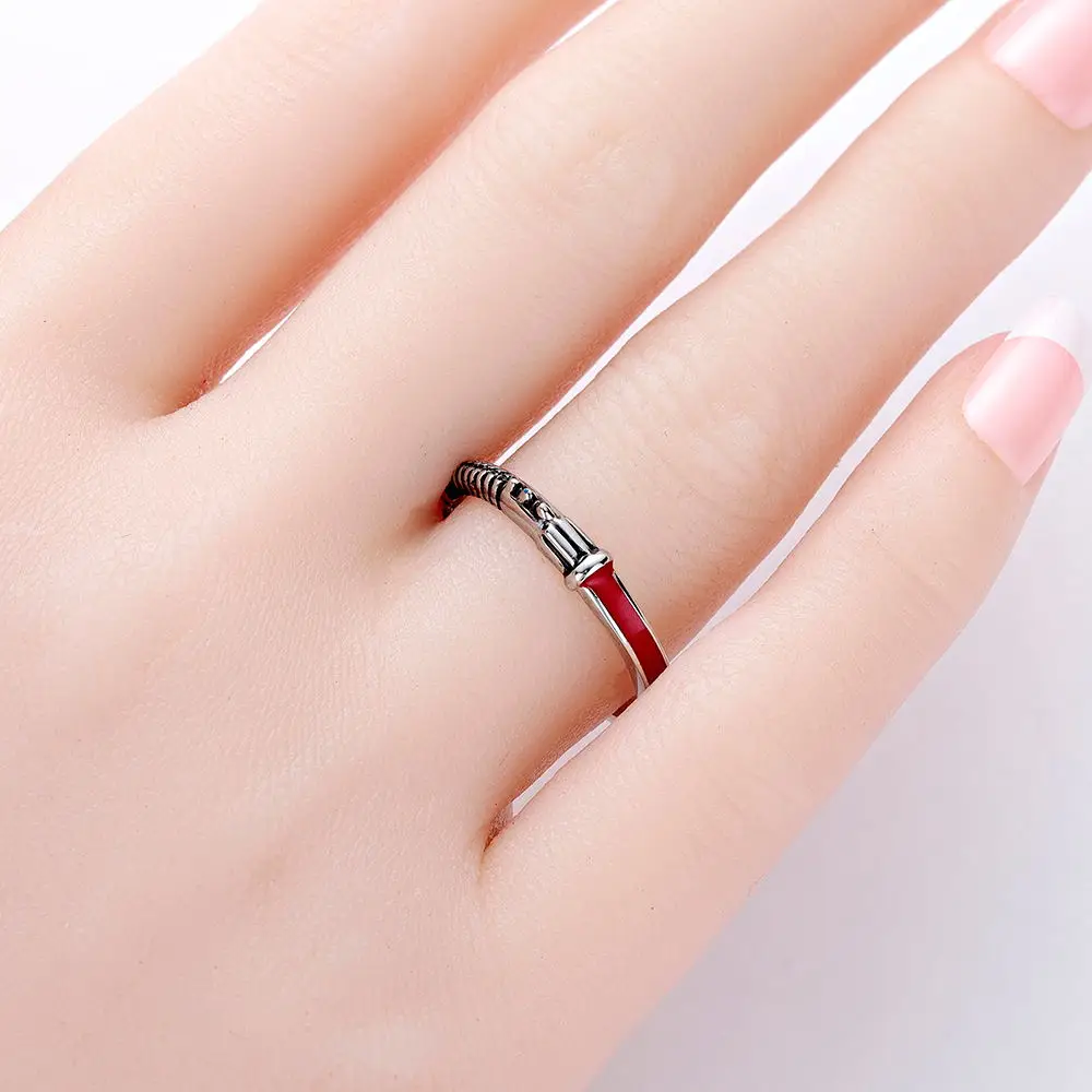 Harong Star Set di anelli per spada laser per uomo Anello iniziale vintage punk Film Gioielli di moda Regalo di Natale per uomo Anelli smaltati 2