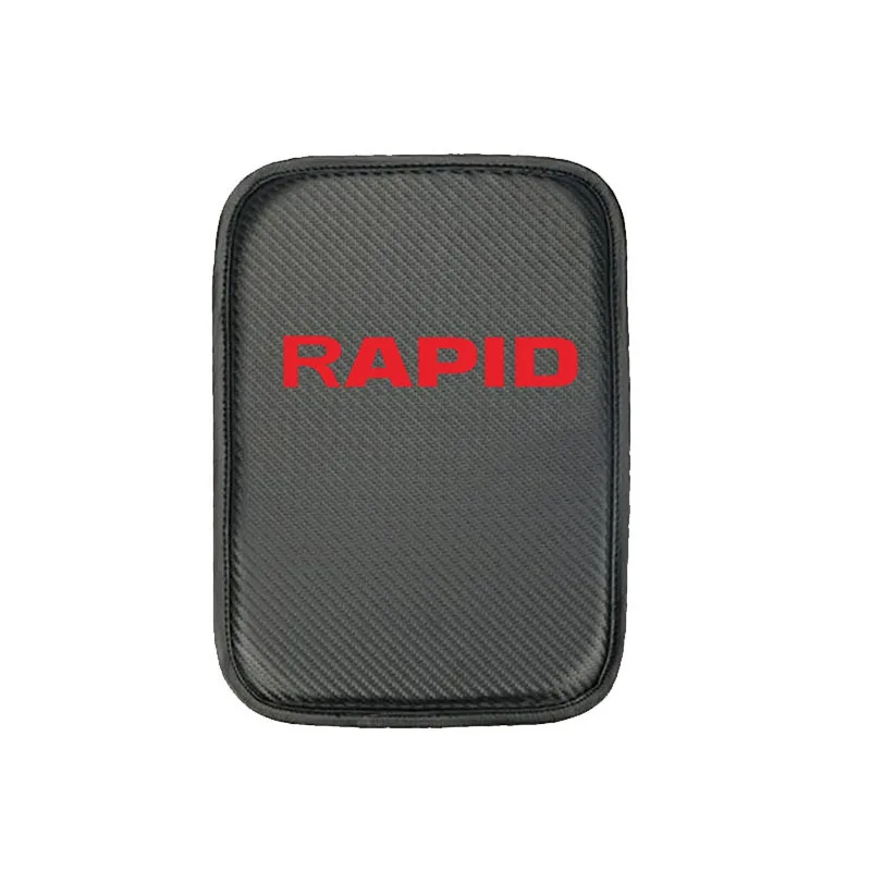 Автомобильная центральная консоль, подлокотник, сиденье, коробка для Skoda RAPID, защитная накладка для автомобиля, углеродное волокно, Стайлинг из искусственной кожи