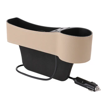 

With 2 USB Charging Impact Resistance With Cup Holder Car Seat Aperture Organizer Storage Box Multifunctional Captain Copilot