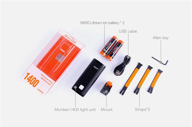 Magicshine монтеер 1400 USB Перезаряжаемый свет велосипеда 2* XM-L2 светодиоды передний свет велосипеда Макс 1400 люмен Открытый велосипед фара