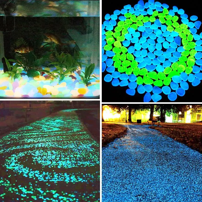 100pcs/300PCS Glow Pebbles Luminous Stones Glow Home Fish Tank Garden Decoration Luminous Glowing In The Dark Accessory for Gift