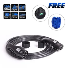 Tipo 2 iec62196 carro elétrico cabo de carregamento 16a 1 fase 3.7kw 5m com 1 ano de garantia tuv ce