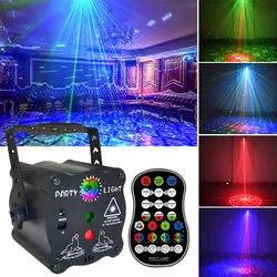 Mini Lampe Disco LED RVB Rechargeable USB Scène de DJ, Projecteur de Lumière Laser Rouge, Bleue, Verte de Mariage, de Fête d'Anniversaire, Lampes 