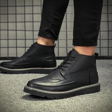 Новые мужские ботинки из натуральной кожи высокого качества Мужские модельные сапоги удобные рабочие сапоги модные сапоги женская обувь